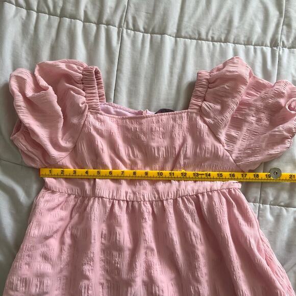 For Me Women's Cottagecore Baby Doll Puff Sleeve Dress Pink Size Large - Picture 5 of 9